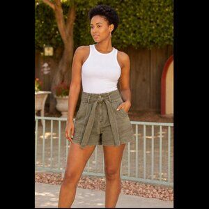 🆕Easel Army Green/Olive Mineral Washed Shorts  Size M